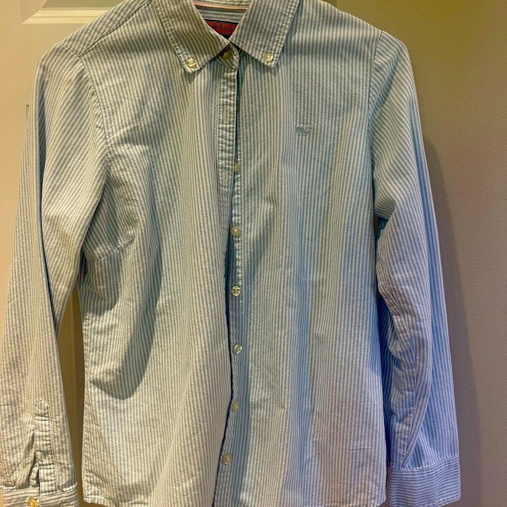 Vineyard Vines Blue and White Striped Oxford